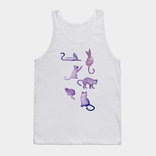 Fun watercolor galaxy cats Tank Top